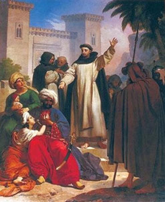 Saint Vincent Ferrier prchant les Maures de Grenade.