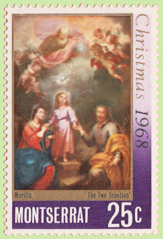 Les deux Trinits : la divine et la Sainte Famille.  Montserrat est un territoire des Carabes du Royaume-Uni.