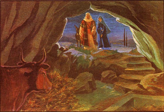 La nuit tombe, saint Joseph et la sainte Vierge arrivent  la grotte faute de mieux. Cette grotte symbolise notre cur qui doit recevoir Jsus. Il nous faut donc le bien nettoyer avec l